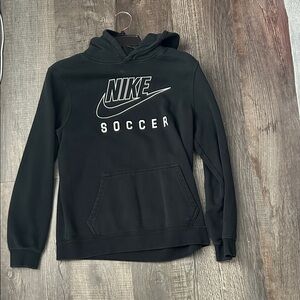 Nike Men's Black Hoodie with Soccer Logo